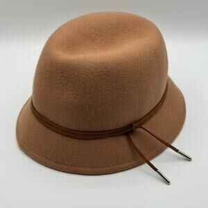 Scala Handmade Wool Bucket Hat 100% Wool Camel Tan Chic City One Size Boho